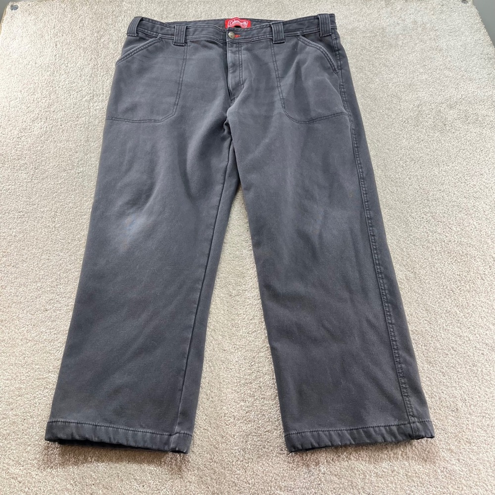 Coleman Flannel Lined Utility Pants Mens 40x30 Gray Plaid Lined Work Trousers